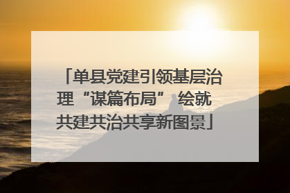 单县党建引领基层治理“谋篇布局” 绘就共建共治共享新图景