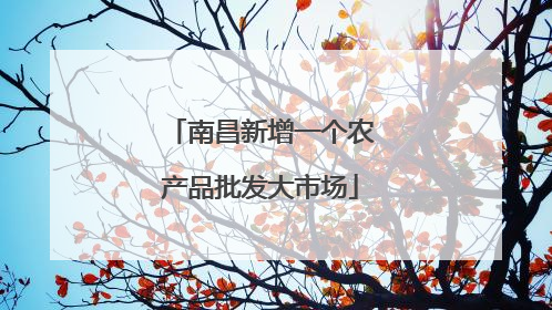 南昌新增一个农产品批发大市场