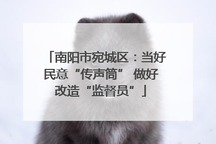 南阳市宛城区：当好民意“传声筒” 做好改造“监督员”
