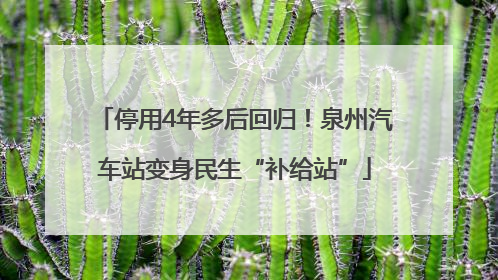 停用4年多后回归！泉州汽车站变身民生“补给站”