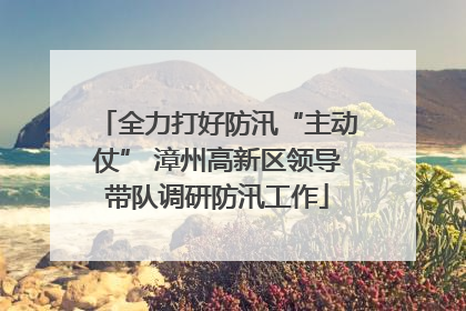 全力打好防汛“主动仗” 漳州高新区领导带队调研防汛工作