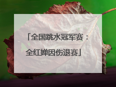 全国跳水冠军赛：全红婵因伤退赛