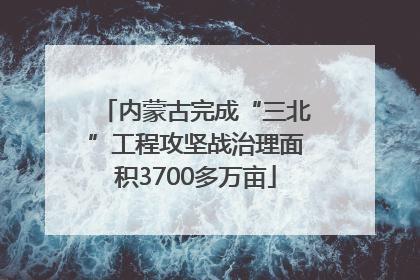 内蒙古完成“三北”工程攻坚战治理面积3700多万亩