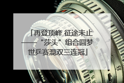 再登顶峰 征途未止——“莎头”组合圆梦世乒赛混双三连冠