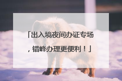 出入境夜间办证专场，错峰办理更便利！