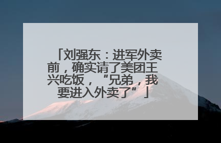 刘强东：进军外卖前，确实请了美团王兴吃饭，“兄弟，我要进入外卖了”