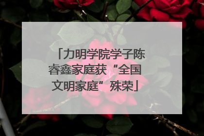 力明学院学子陈睿鑫家庭获“全国文明家庭”殊荣