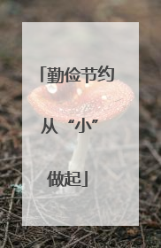 勤俭节约 从“小”做起