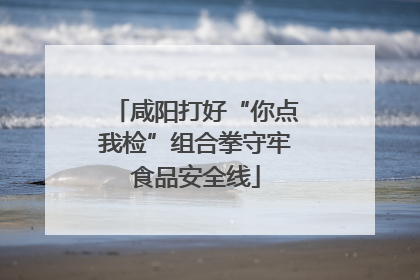 咸阳打好“你点我检”组合拳守牢食品安全线