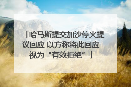 哈马斯提交加沙停火提议回应 以方称将此回应视为“有效拒绝”