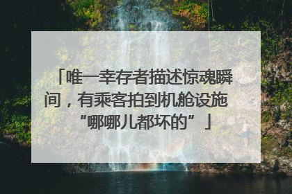 唯一幸存者描述惊魂瞬间，有乘客拍到机舱设施“哪哪儿都坏的”