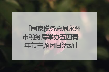 国家税务总局永州市税务局举办五四青年节主题团日活动