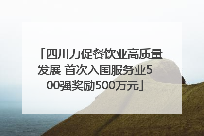 四川力促餐饮业高质量发展 首次入围服务业500强奖励500万元