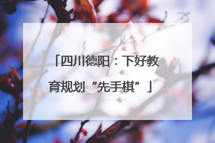 四川德阳：下好教育规划“先手棋”