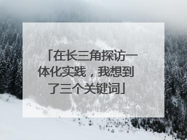 在长三角探访一体化实践，我想到了三个关键词