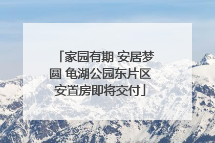 家园有期 安居梦圆 龟湖公园东片区安置房即将交付