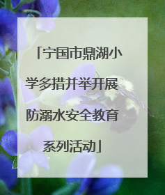 宁国市鼎湖小学多措并举开展防溺水安全教育系列活动