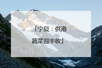 宁夏：供港蔬菜迎丰收