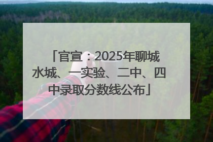官宣：2025年聊城水城、一实验、二中、四中录取分数线公布