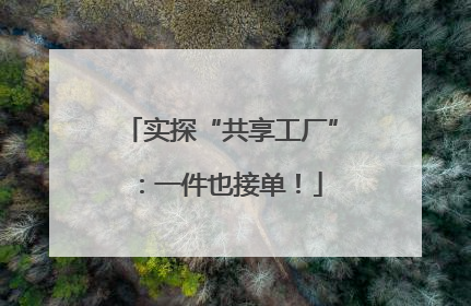 实探“共享工厂”：一件也接单！