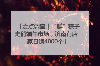 壹点调查｜“鲜”粽子走俏端午市场，济南有店家日销4000个