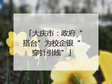 大庆市：政府“搭台”为校企银“穿针引线”