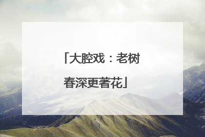 大腔戏：老树春深更著花