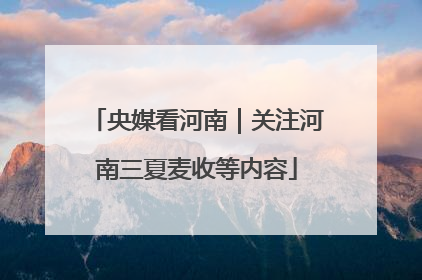 央媒看河南｜关注河南三夏麦收等内容
