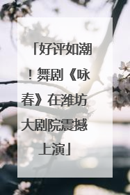 好评如潮！舞剧《咏春》在潍坊大剧院震撼上演