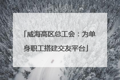 威海高区总工会：为单身职工搭建交友平台