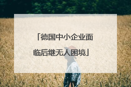 德国中小企业面临后继无人困境