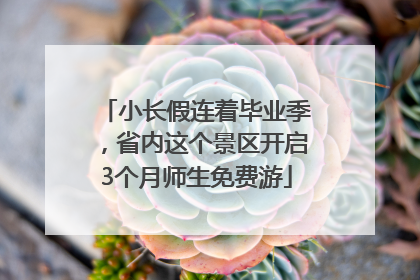 小长假连着毕业季，省内这个景区开启3个月师生免费游