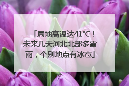 局地高温达41℃！未来几天河北北部多雷雨，个别地点有冰雹
