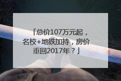 总价107万元起，名校+地铁加持，房价重回2017年？