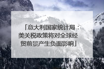 意大利国家统计局：美关税政策将对全球经贸前景产生负面影响