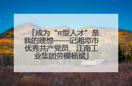 成为“π型人才”是我的理想——记湘潭市优秀共产党员、江南工业集团劳模杨斌