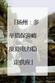 扬州：多举措保迎峰度夏电力稳定供应