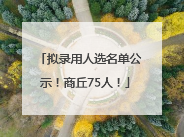 拟录用人选名单公示！商丘75人！