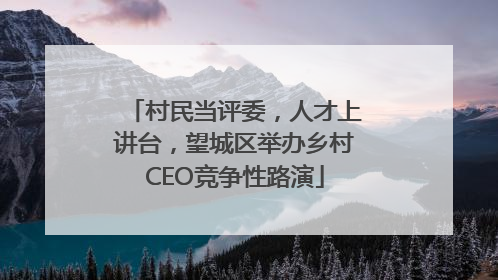 村民当评委，人才上讲台，望城区举办乡村CEO竞争性路演