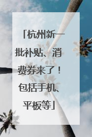 杭州新一批补贴、消费券来了！包括手机、平板等