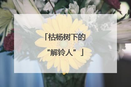 枯杨树下的“解铃人”