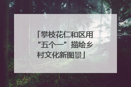 攀枝花仁和区用“五个一”描绘乡村文化新图景
