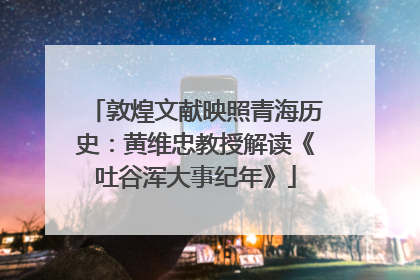 敦煌文献映照青海历史：黄维忠教授解读《吐谷浑大事纪年》