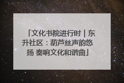 文化书院进行时｜东升社区：葫芦丝声韵悠扬 奏响文化和谐曲