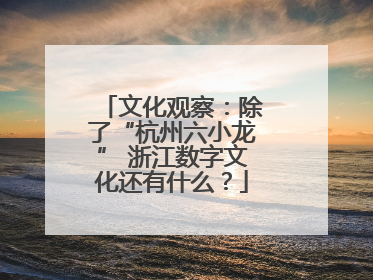 文化观察：除了“杭州六小龙” 浙江数字文化还有什么？