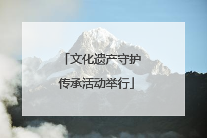 文化遗产守护传承活动举行