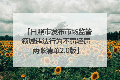 日照市发布市场监管领域违法行为不罚轻罚两张清单2.0版