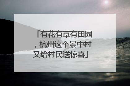 有花有草有田园，杭州这个景中村又给村民送惊喜
