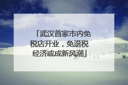 武汉首家市内免税店开业，免退税经济或成新风潮