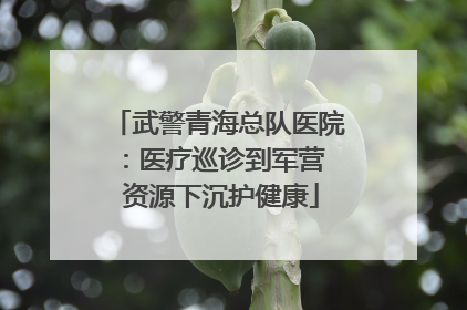 武警青海总队医院：医疗巡诊到军营  资源下沉护健康